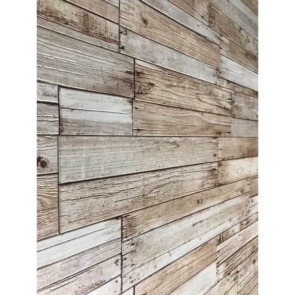 Shop Wallpaper Textured Rustic Brown Vintage Faux Barn Distressed