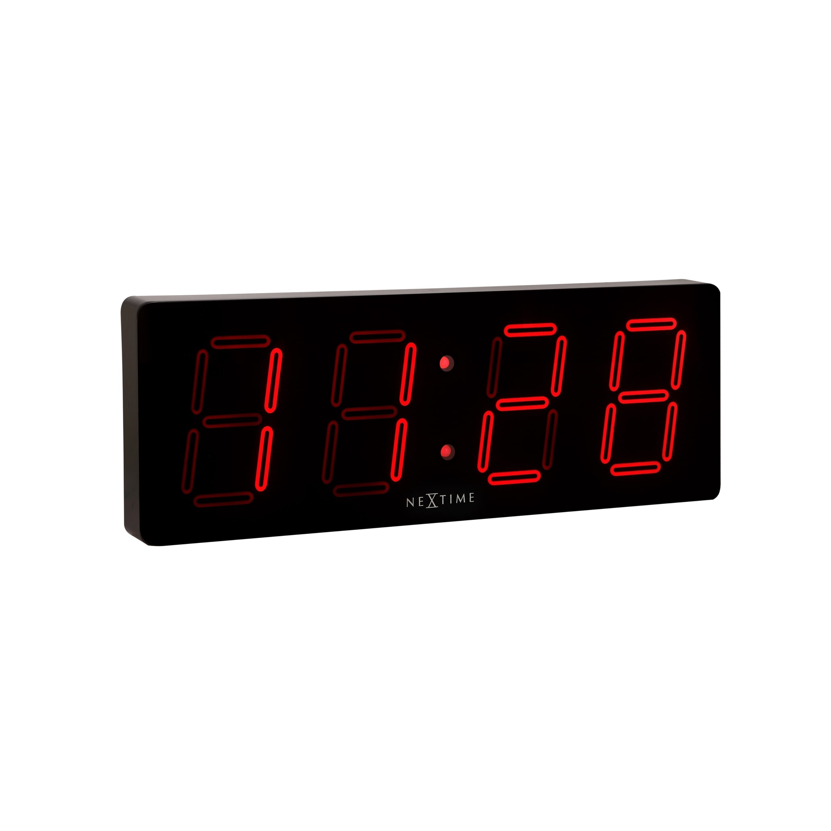 Squeak fest Hilsen Unek Goods NeXtime Big Digital Wall Clock, Shiny Black Plasti, Bright Red  LED Numbers, Rect., AC Powered - - 30773816