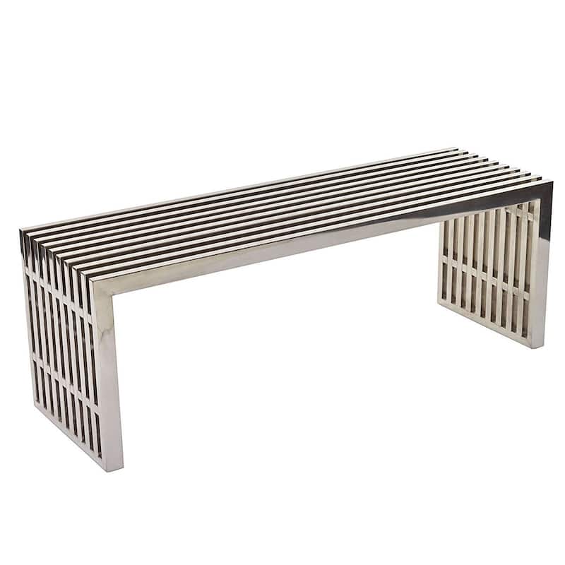 Metal Bench 55in - Metal - Silver - Metal