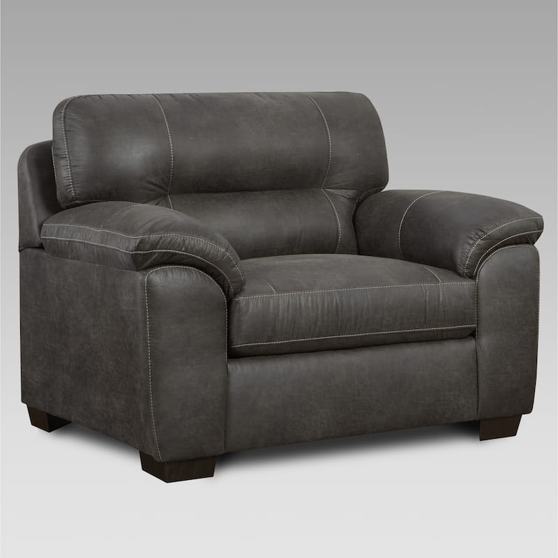 Roundhill Furniture Tirana Contemporary Fabric Pillow-top Arm Chair in Sequoia Ash
