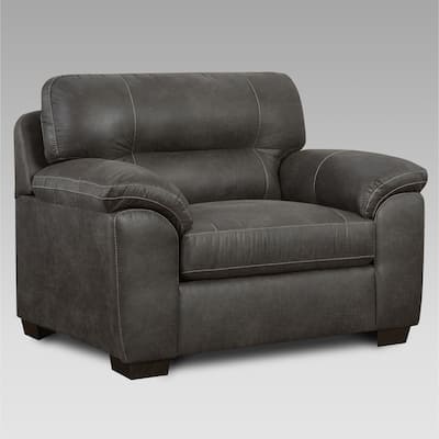 Roundhill Furniture Tirana Contemporary Fabric Pillow-top Arm Chair in Sequoia Ash