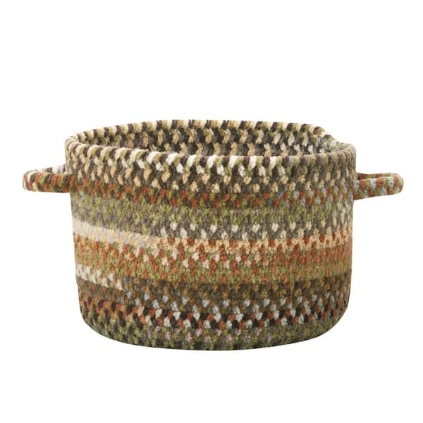 slide 1 of 5, Eaton Braided Basket 12" x 7.5" - Green