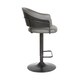 Brody Adjustable Gray Faux Leather Swivel Barstool In Black Finish ...