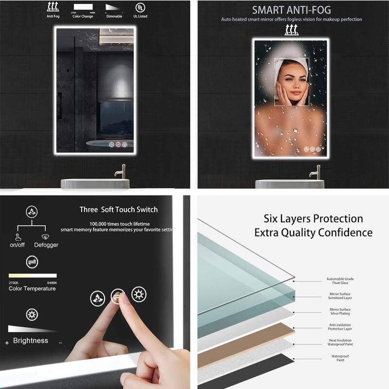 24" / 30" / 36" Floating / Wall Hung Vanity Set With LED Mirror