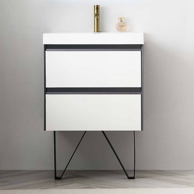 24" / 30" / 36" Floating / Wall Hung Vanity Set With LED Mirror
