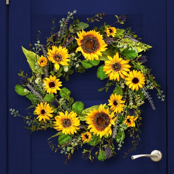 Sunflower & Thistle Wreath 24"