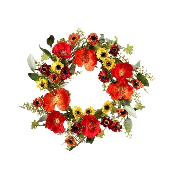 Poppy & Rubeckia Wreath 22