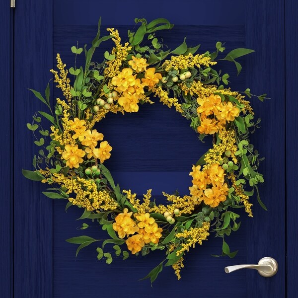 Primrose & Golden Rod Wreath 24"