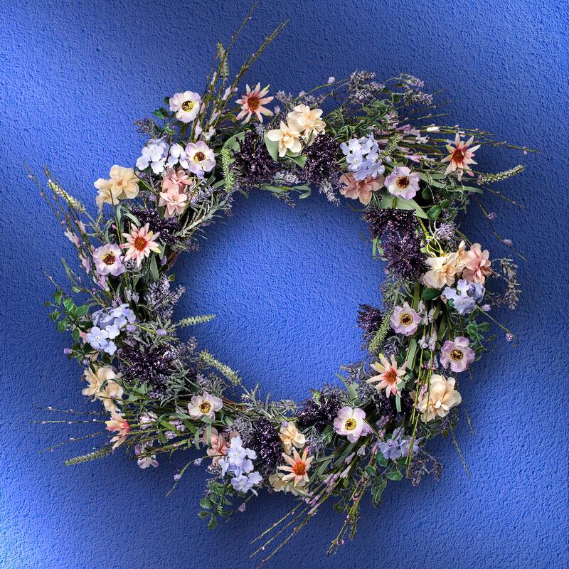 Thistle Wild Flower Wreath 24"