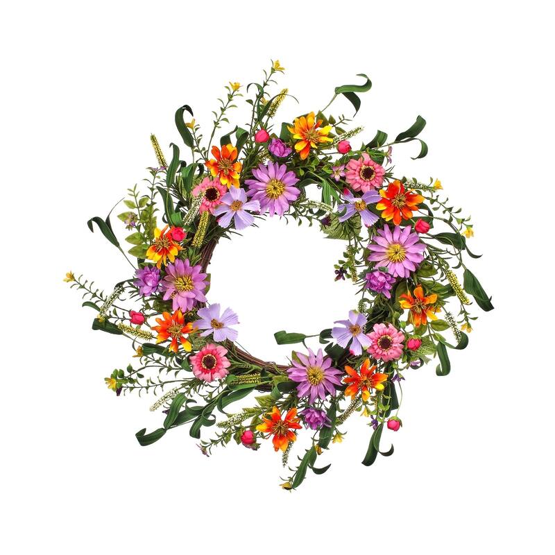 Mixed Cosmos Wild Flower Wreath 22"