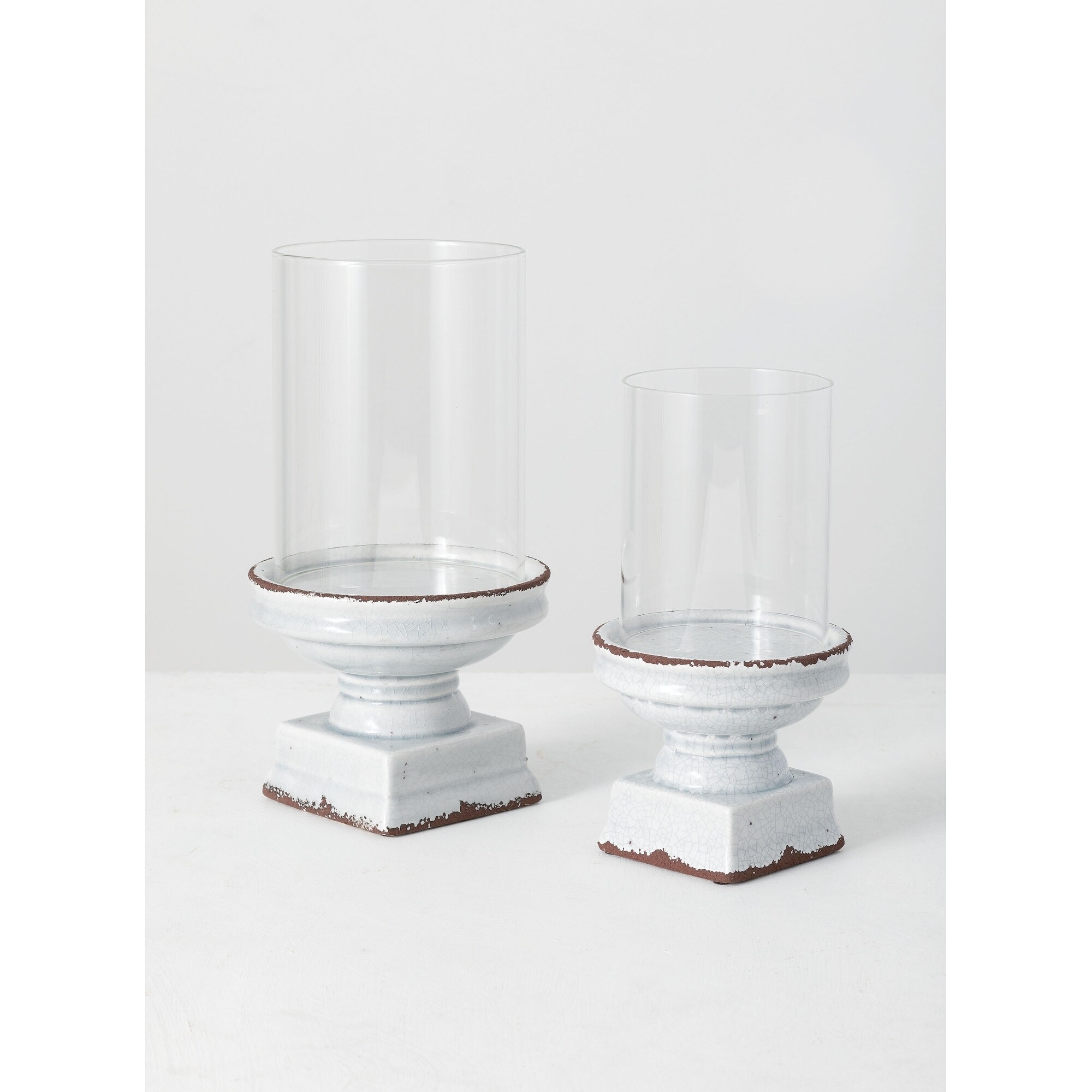 pillar candle holder set of 2