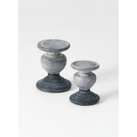 Sullivans Pillar Candle Holder - Set of 2 - 5.5 x5.5" x7"; 4.5" x4.5" x5.5"
