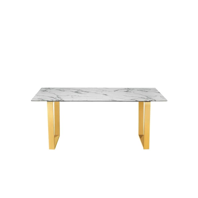 Mid-century Modern Marble Dining Table