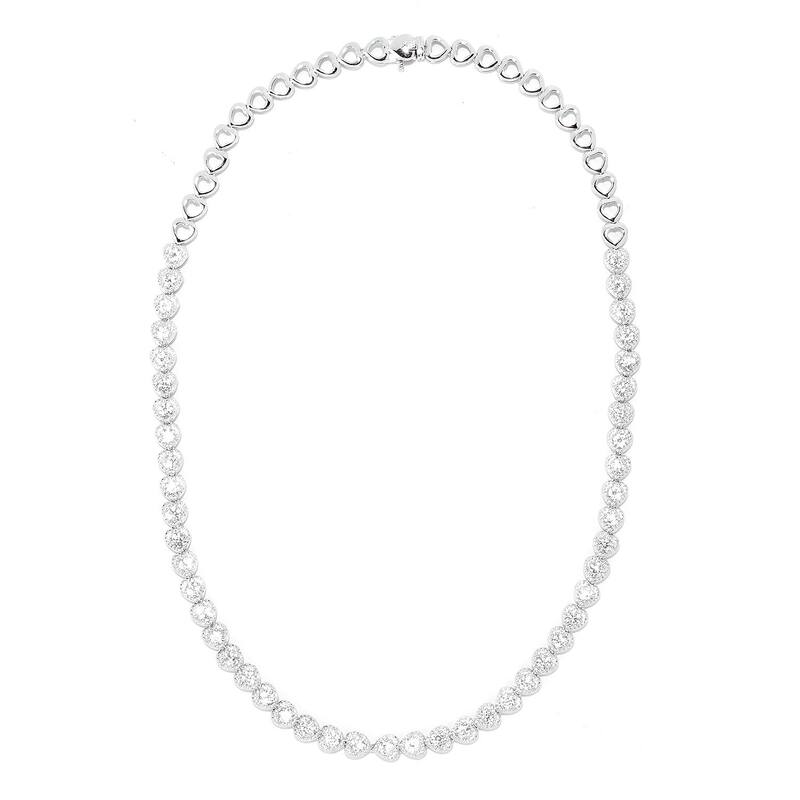 925 Sterling Silver White Natural Zircon Necklace