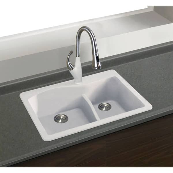 Transolid SilQgranite Cafe Latte Granite Composite 33 in. Single Bowl Farmhouse Apron Kitchen Sink with Accessories