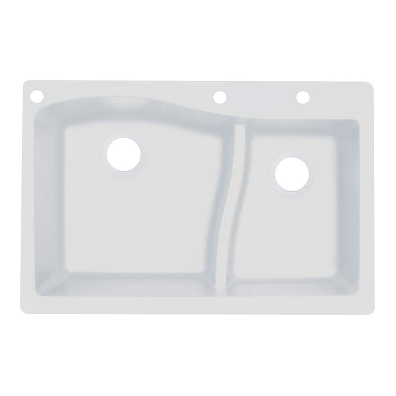 Transolid Aversa SilQ Granite 33-in. Drop-in Kitchen Sink with 3 BAD Faucet Holes