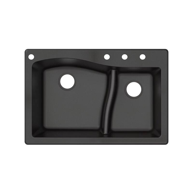 Transolid Aversa SilQ Granite 33-in. Drop-in Kitchen Sink with 4 BACD Faucet Holes