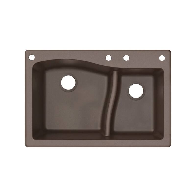 Transolid Aversa SilQ Granite 33-in. Drop-in Kitchen Sink with 4 BACE Faucet Holes