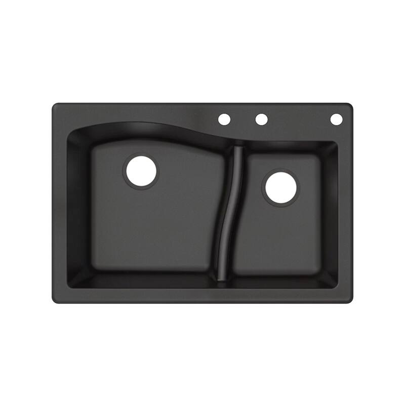 Transolid Aversa SilQ Granite 33-in. Drop-in Kitchen Sink with 3 BCE Faucet Holes