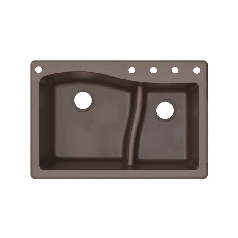 Transolid Aversa SilQ Granite 32-in. Undermount Kitchen Sink with 5 BACDE Faucet Holes