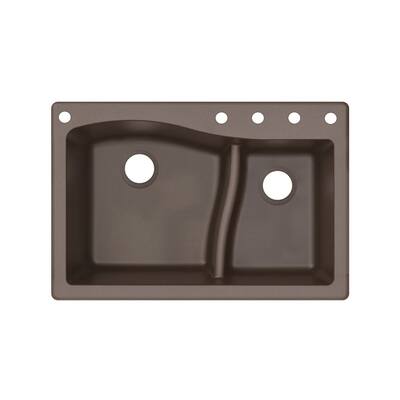 Transolid Aversa SilQ Granite 32-in. Undermount Kitchen Sink with 5 BACDE Faucet Holes
