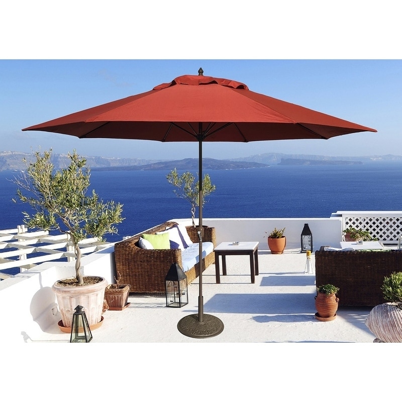 Shop Black Friday Deals On Tropishade 11 Aluminum Patio Umbrella With Brick Red Olefin Cover Overstock 30779223