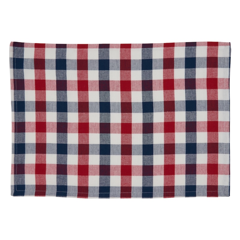 Cotton Placemats With Gingham Check Design (Set of 4)