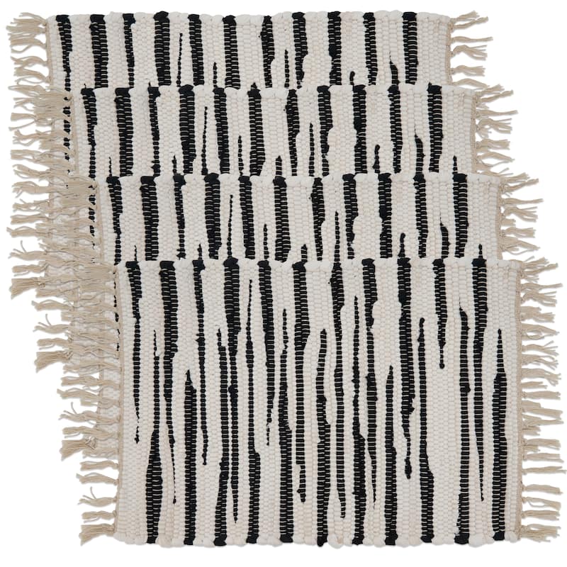 Cotton Placemats With Zebra Chindi Design (Set of 4)