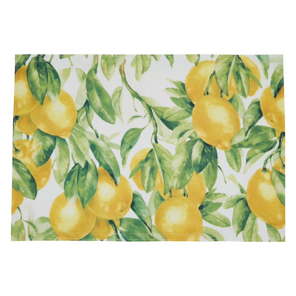 Printed Placemats With Lemon Design (Set of 4)