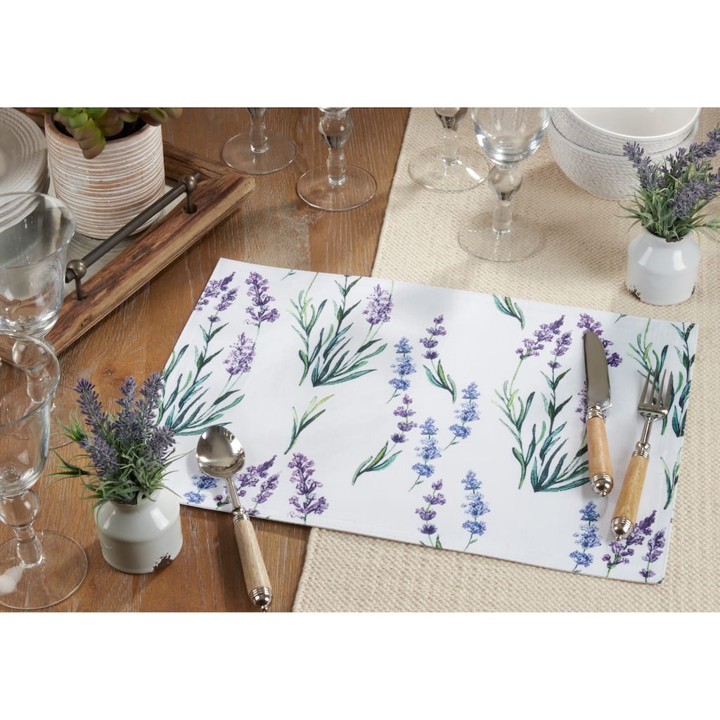 Table Placemats With Lavender Print (Set of 4)