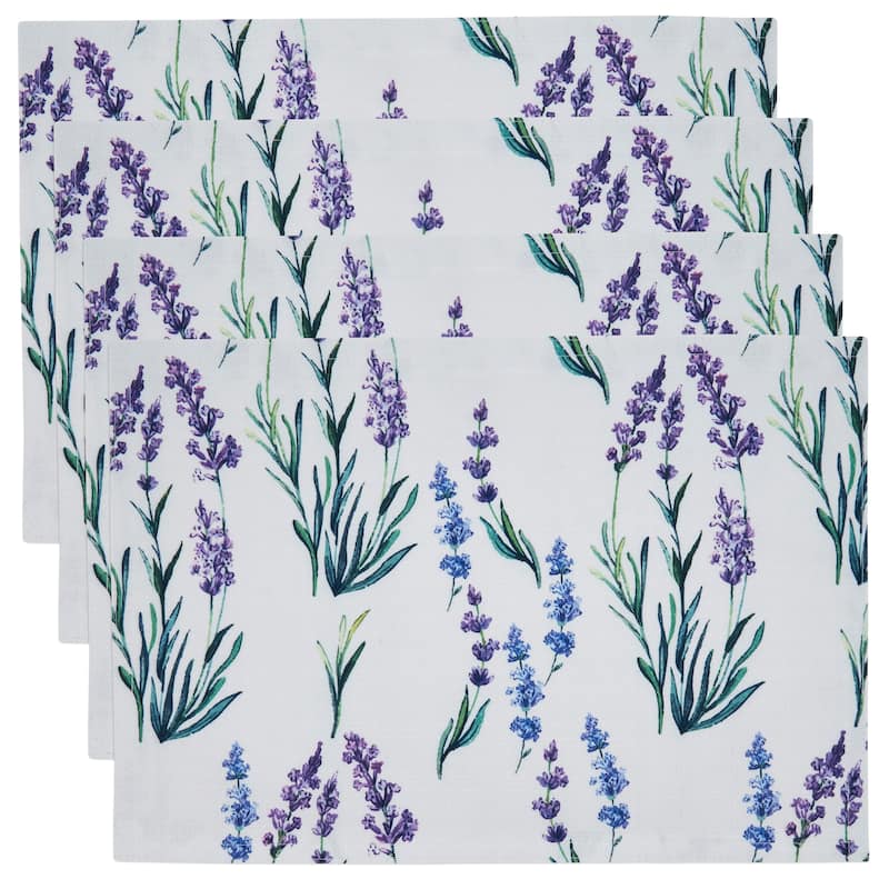 Table Placemats With Lavender Print (Set of 4)