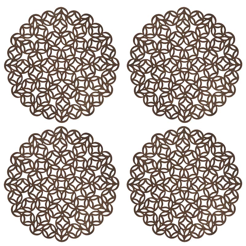 Round Placemats With Laser Cut Design (Set of 4)