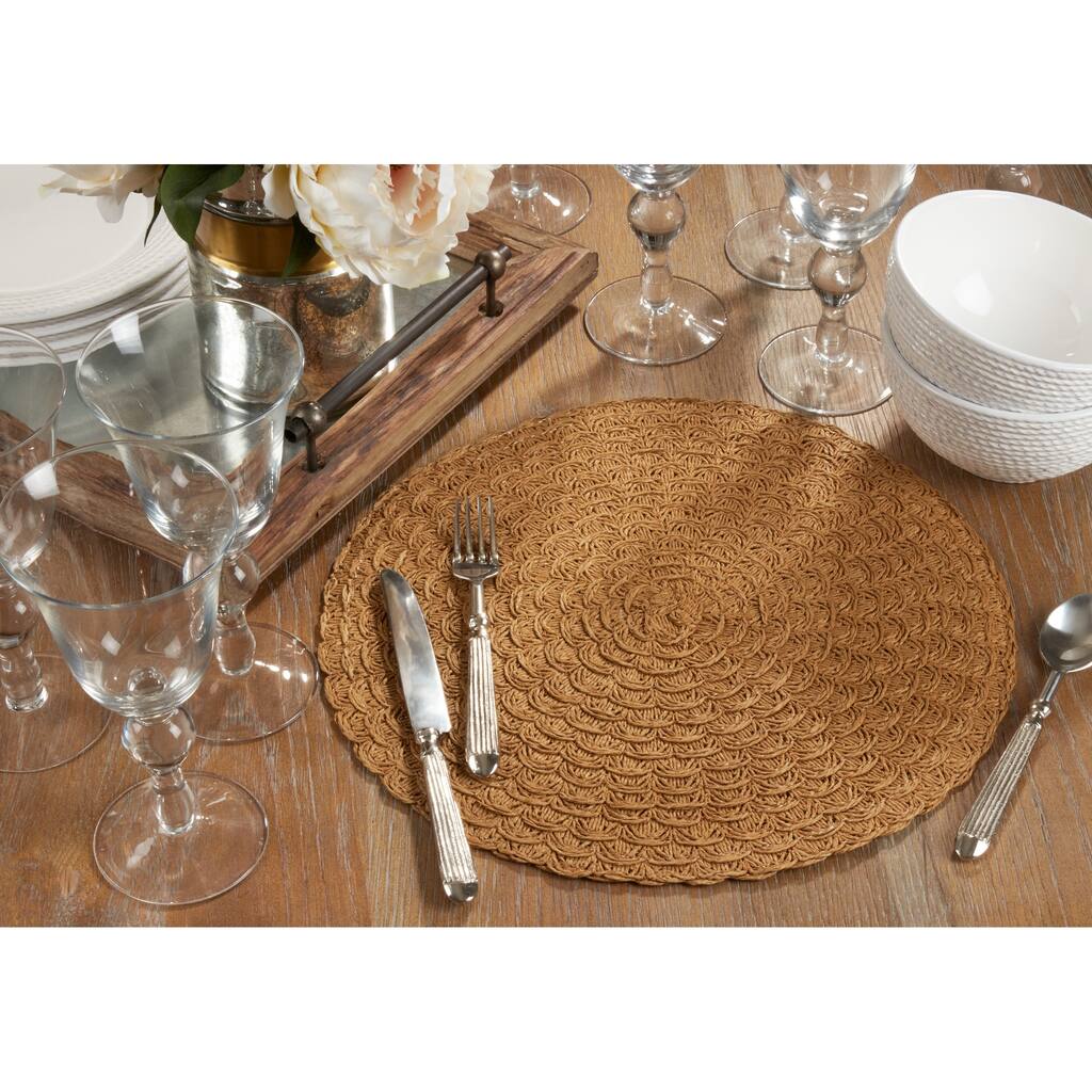 Paper Placemats With Woven Design (Set of 4)