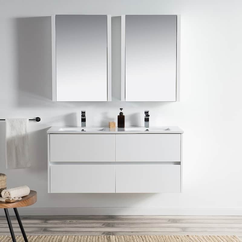 Solid Wood Luxury Wall-Mounted Vanity Set