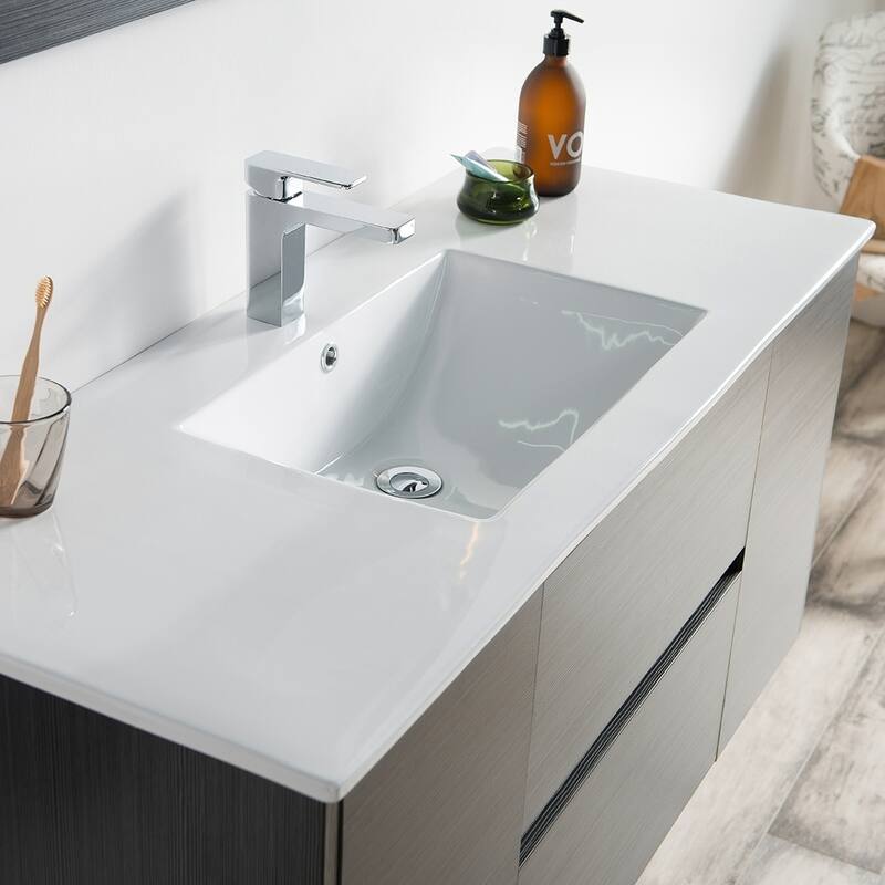 Solid Wood Luxury Wall-Mounted Vanity Set