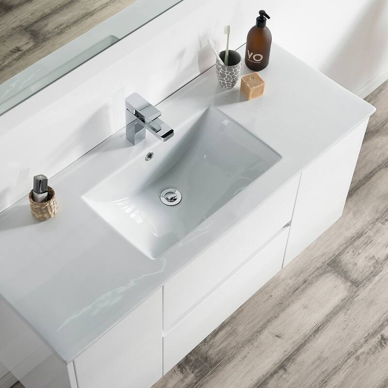 Solid Wood Luxury Wall-Mounted Vanity Set