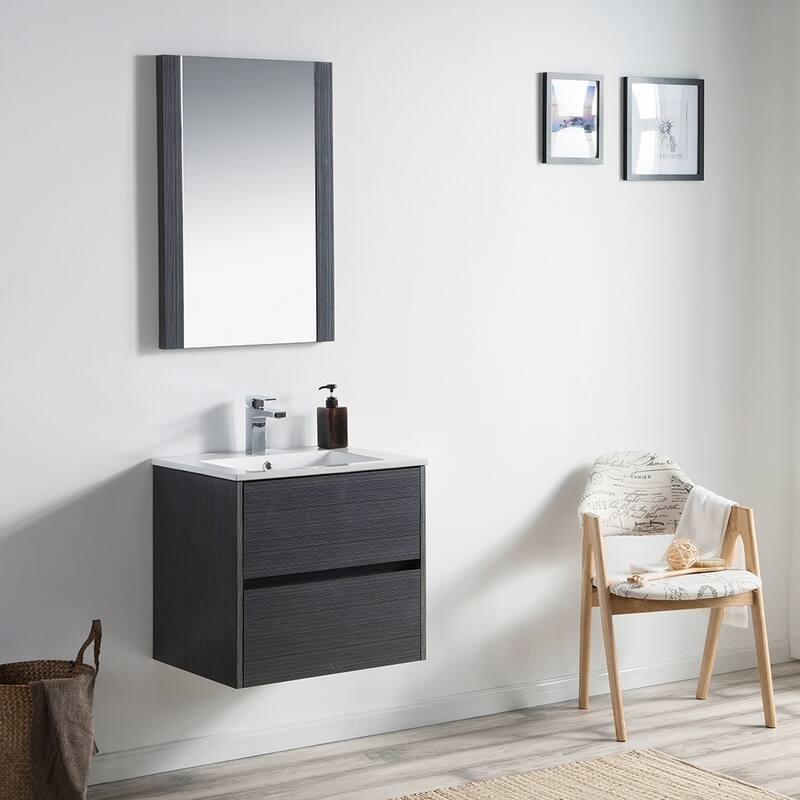 Solid Wood Luxury Wall-Mounted Vanity Set