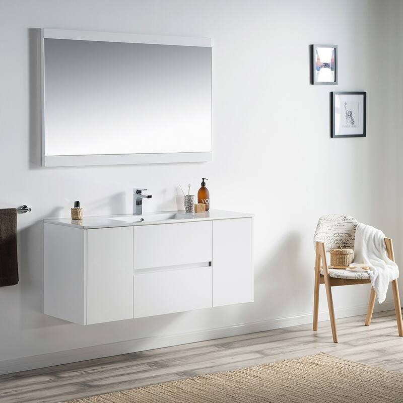 Solid Wood Luxury Wall-Mounted Vanity Set