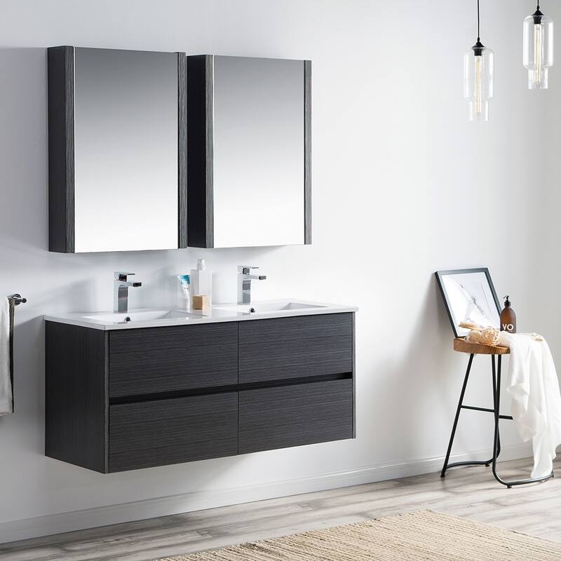 Solid Wood Luxury Wall-Mounted Vanity Set