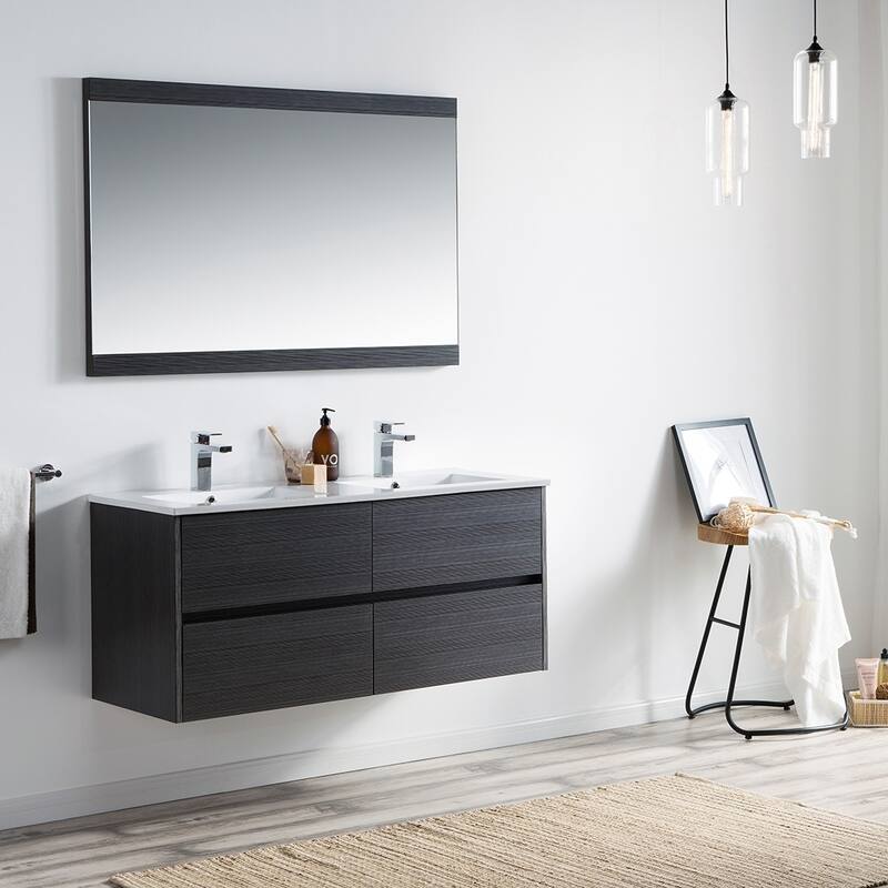Solid Wood Luxury Wall-Mounted Vanity Set