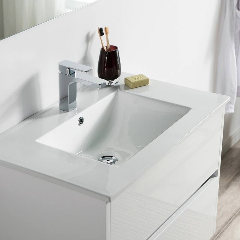 Solid Wood Luxury Wall-Mounted Vanity Set