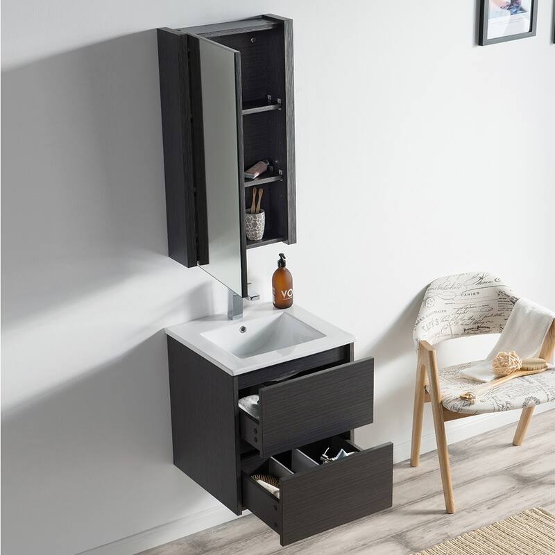 Solid Wood Luxury Wall-Mounted Vanity Set