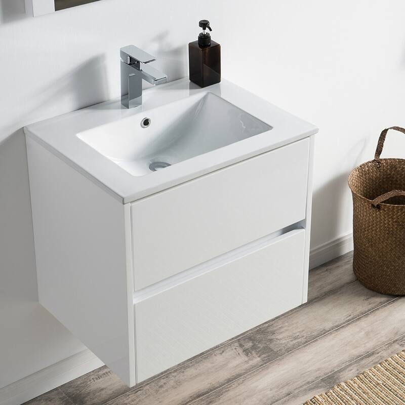 Solid Wood Luxury Wall-Mounted Vanity Set