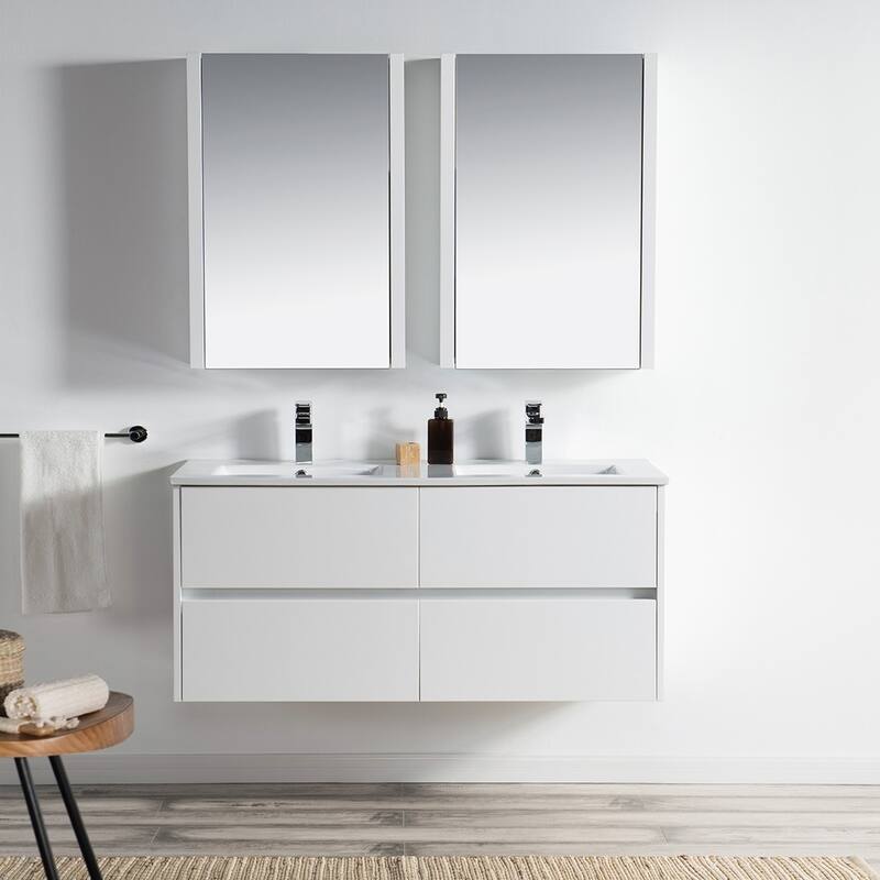 Solid Wood Luxury Wall-Mounted Vanity Set