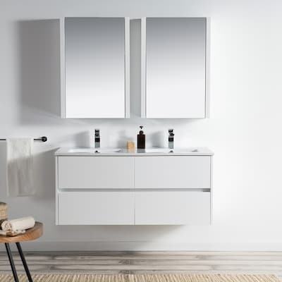 Solid Wood Luxury Wall-Mounted Vanity Set