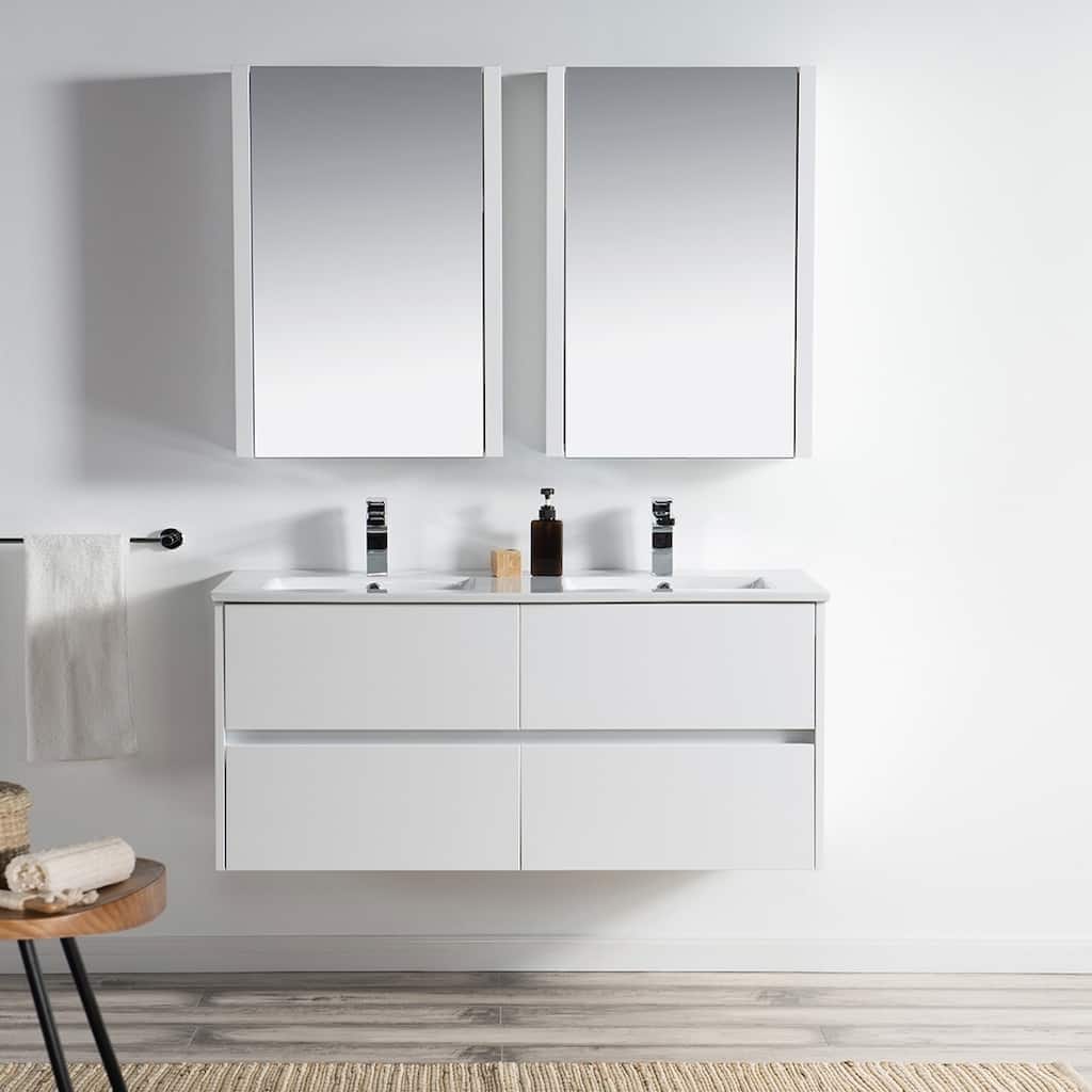 Solid Wood Luxury Wall-Mounted Vanity Set