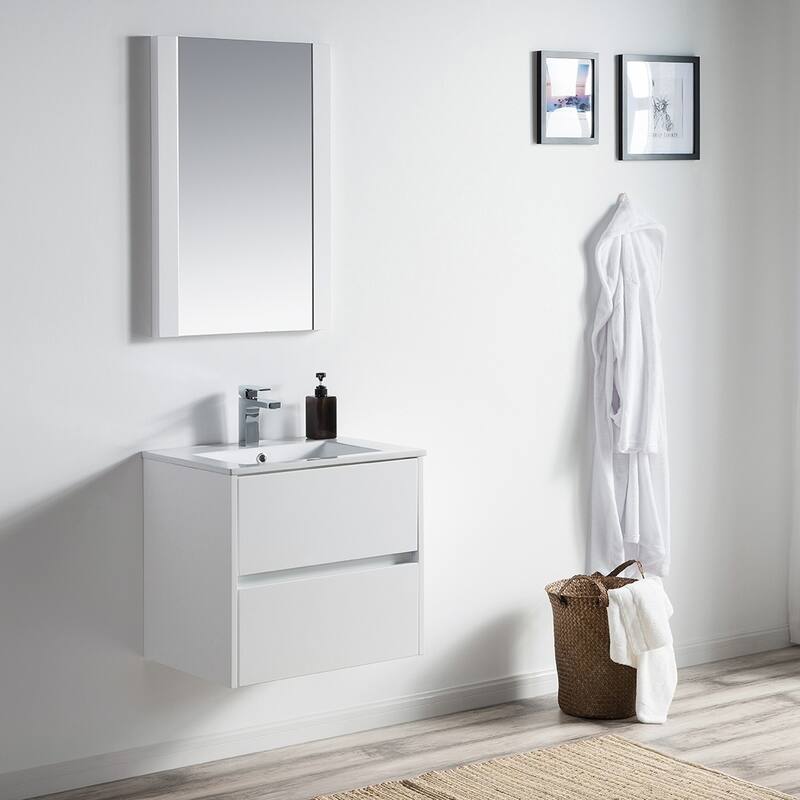 Solid Wood Luxury Wall-Mounted Vanity Set
