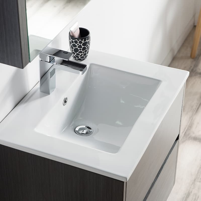 Solid Wood Luxury Wall-Mounted Vanity Set