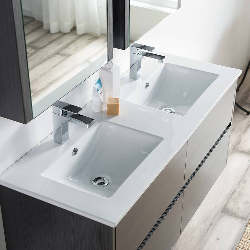 Solid Wood Luxury Wall-Mounted Vanity Set