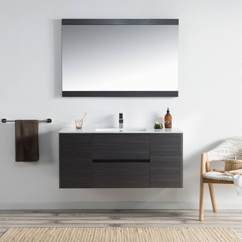 Solid Wood Luxury Wall-Mounted Vanity Set